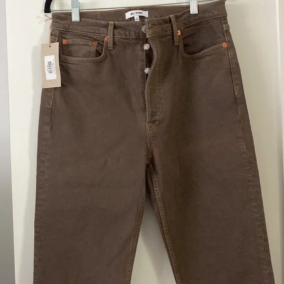 RE/DONE 70s Ultra High Rise Stove Pipe Jeans | Chocolate (30) NWT - Picture 7 of 9